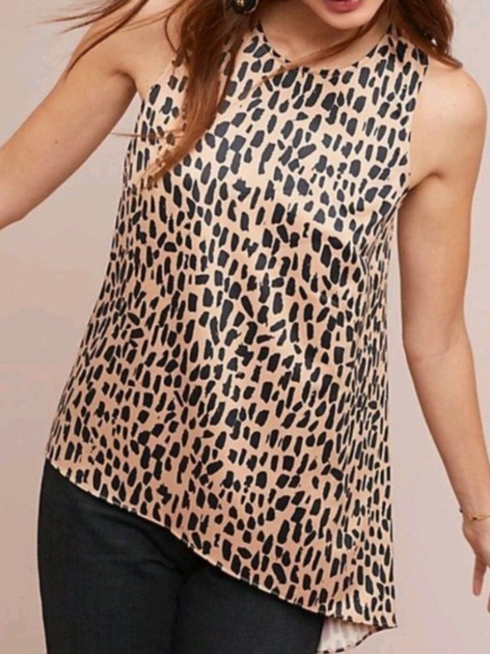 ANTHROPOLOGIE HUTCH ASYMMETRICAL ANIMAL TANK TOP SIZE MEDIUM PREOWNED